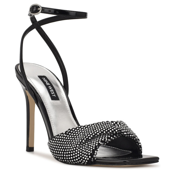 Nine West Twinkle High Heel Drag Dancer Burlesque | Black Silver | Women Size 10 - Picture 2 of 5